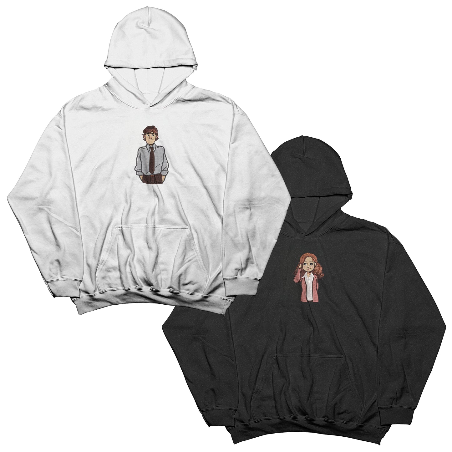 Couples Sets | Hoodies with Embroidered Jim & Pam