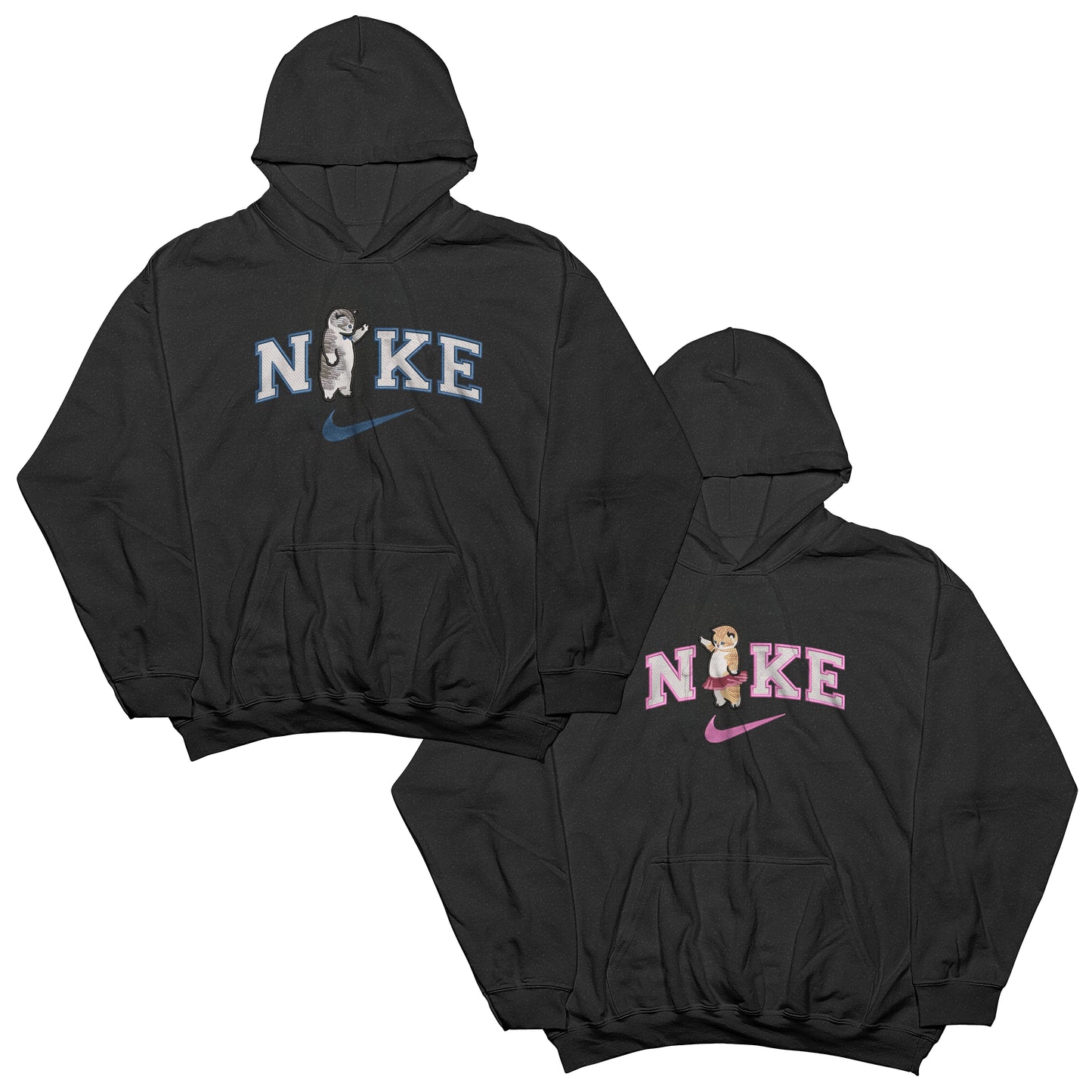 Couples Sets | Hoodies with Embroidered Cats