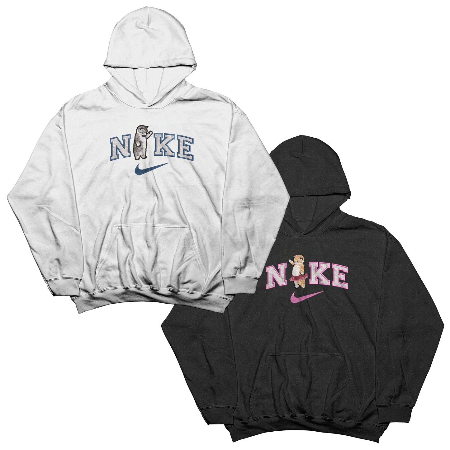 Couples Sets | Hoodies with Embroidered Cats