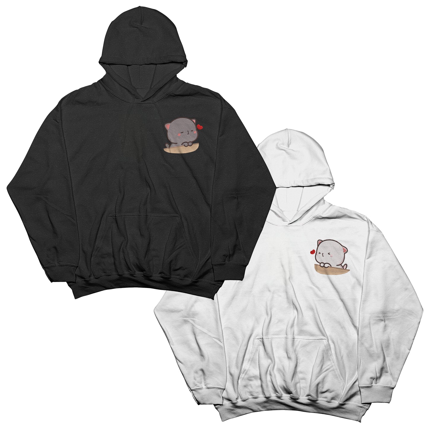 Couples Sets | Hoodies with Embroidered Cats