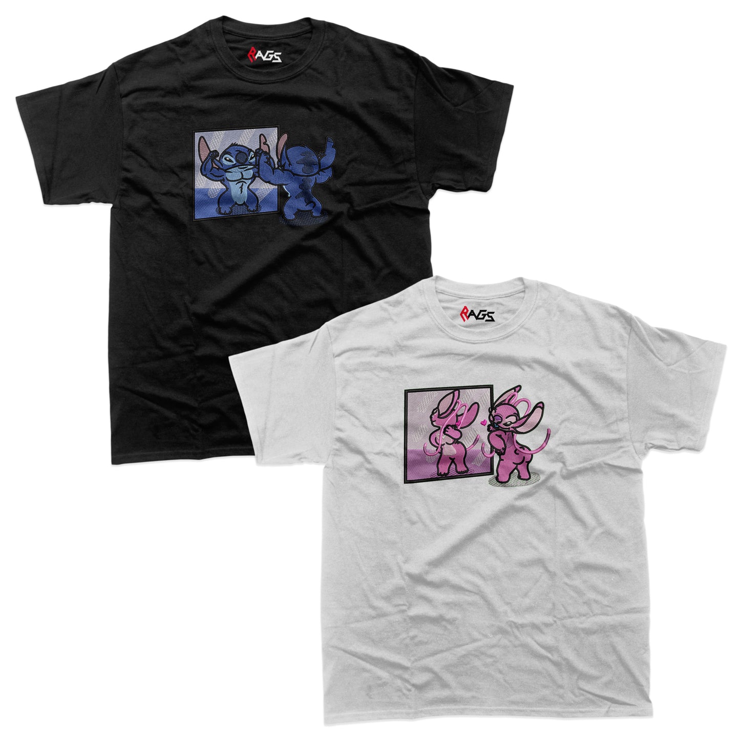 Couples Sets | T-shirts with Embroidered Angel & Stitch