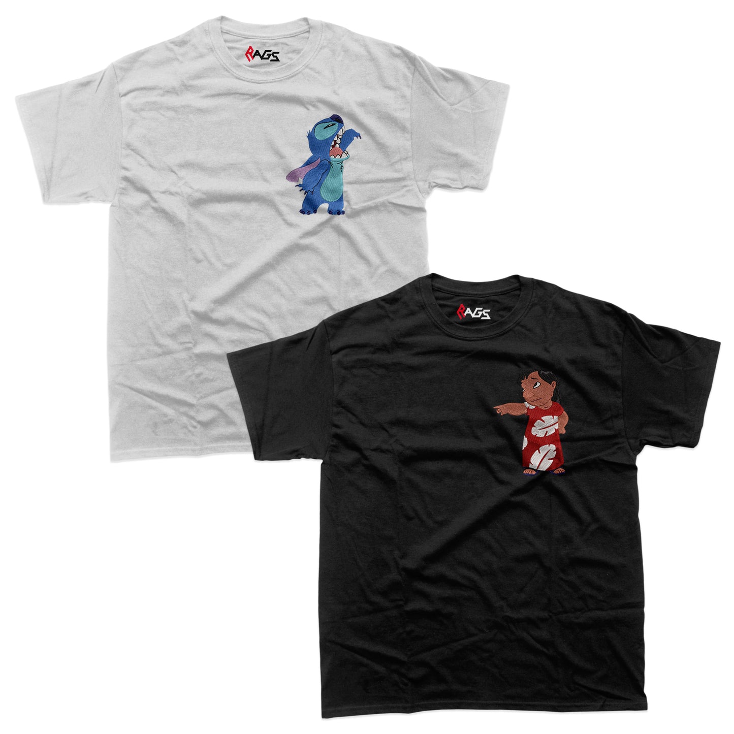 Couples Sets | T-shirts with Embroidered Lilo & Stitch