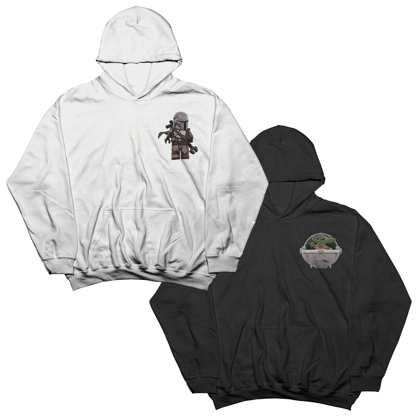 Couples Sets | Hoodies with Embroidered Grogu & Mandalorian