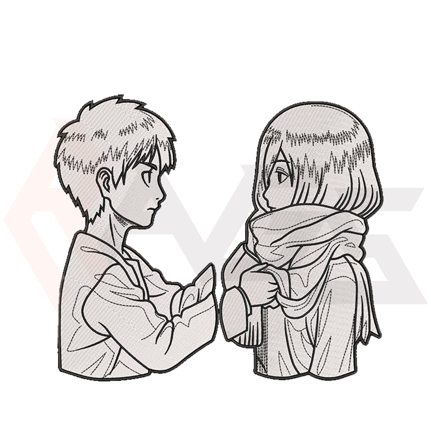 Тениски с бродерия на Eren и Mikasa ♂ ♀