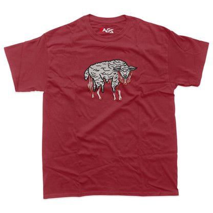 Тениска с бродерия "Вълк в овча кожа"