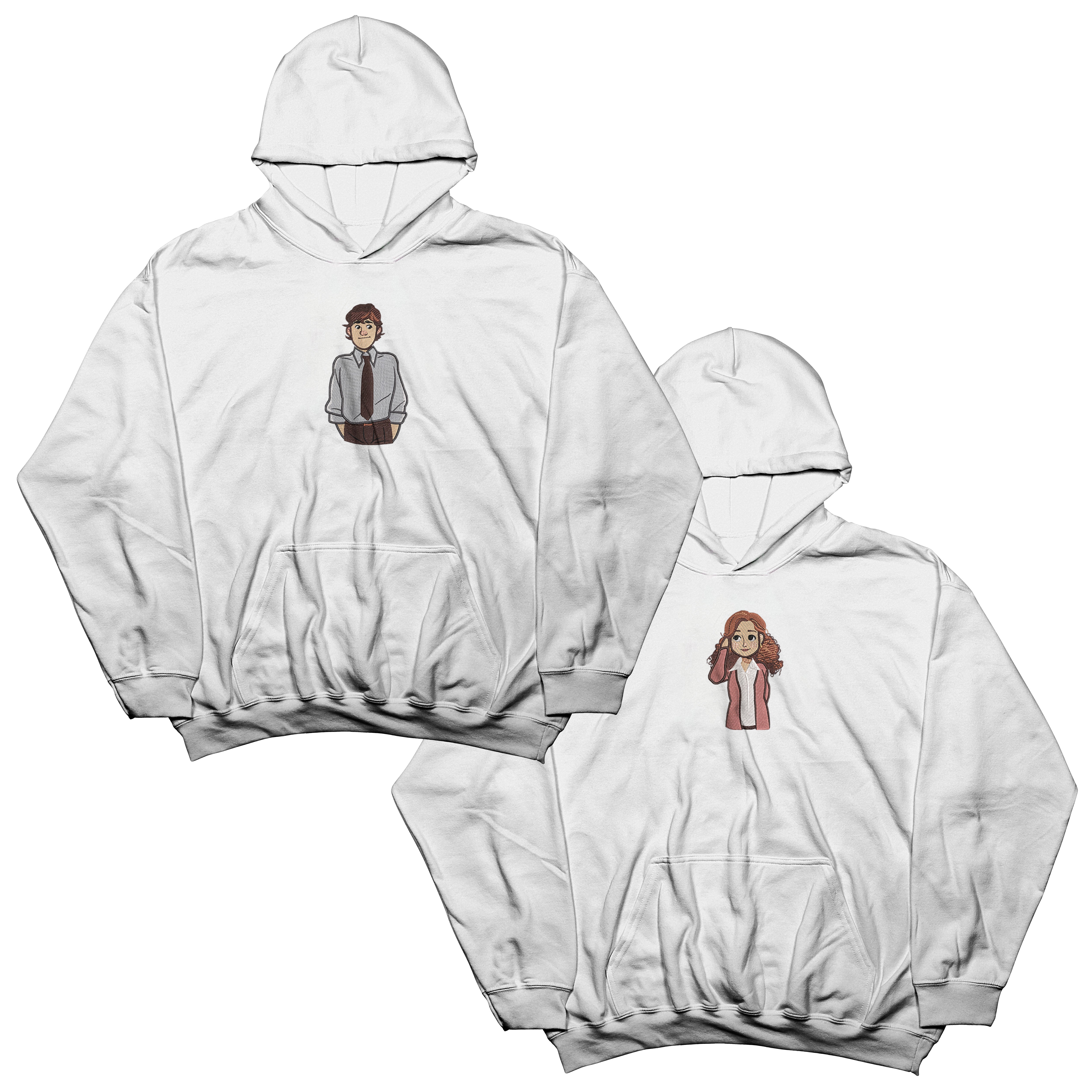 Couples Sets | Hoodies with Embroidered Jim & Pam