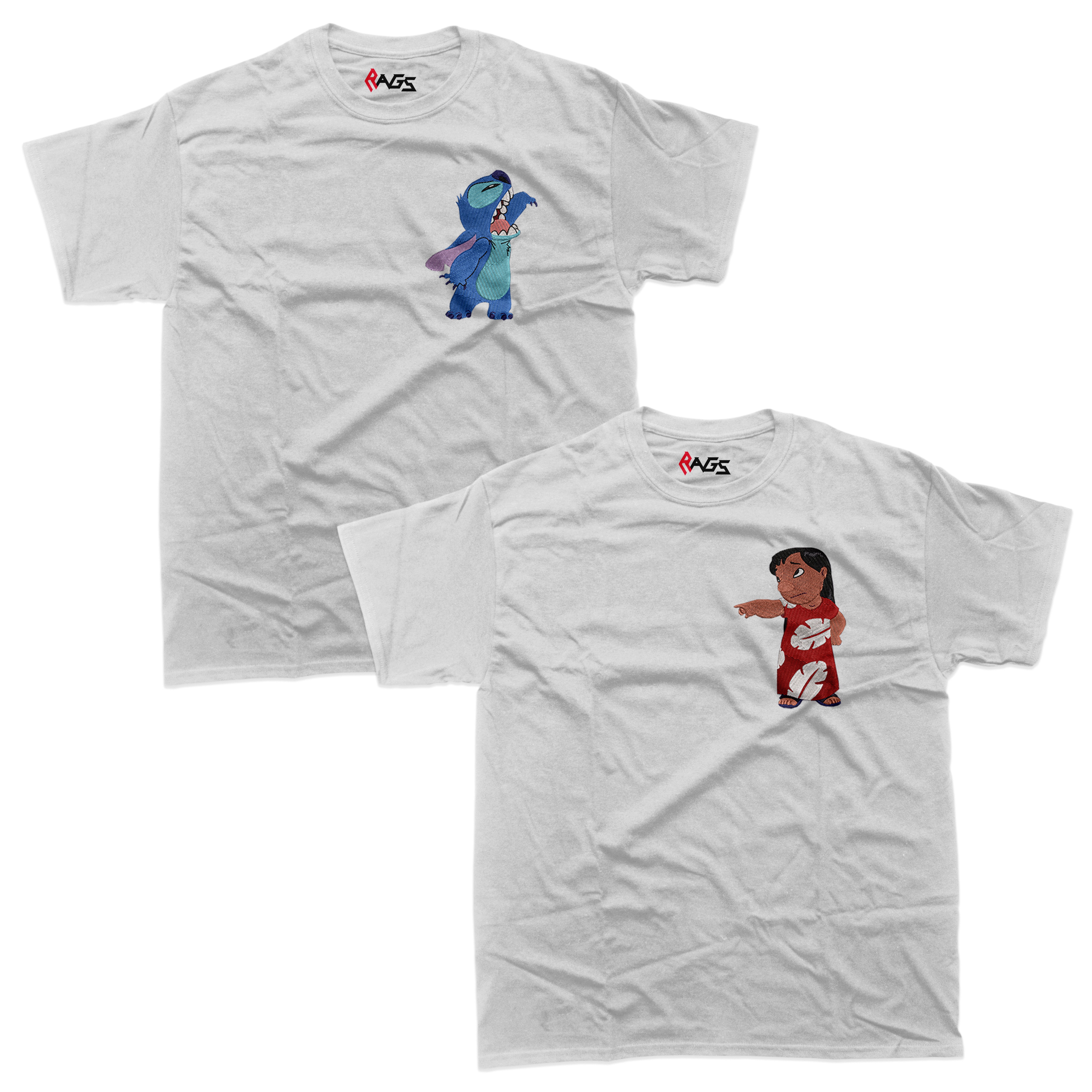 Couples Sets | T-shirts with Embroidered Lilo & Stitch