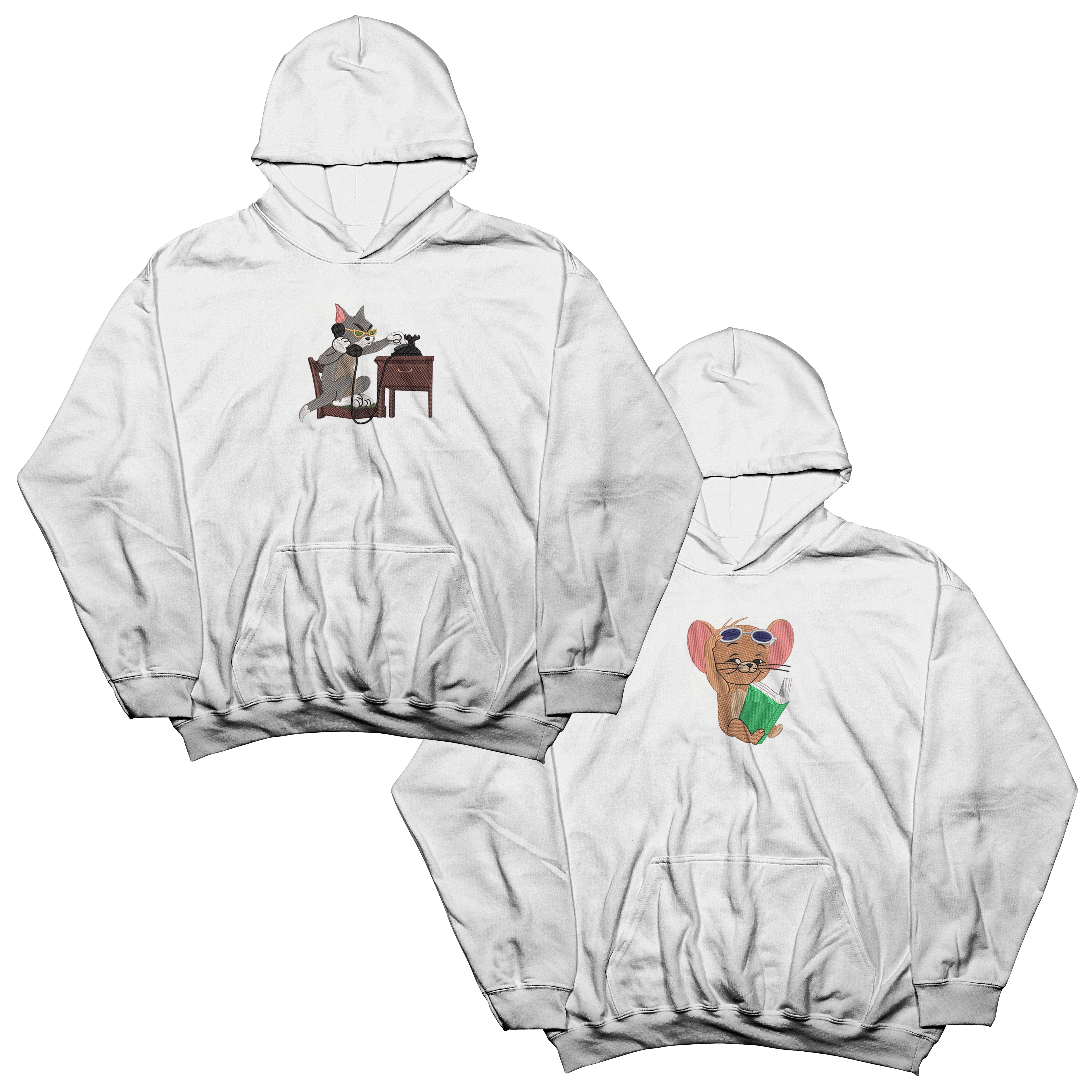 Couples Sets | Hoodies with Embroidered Tom & Jerry