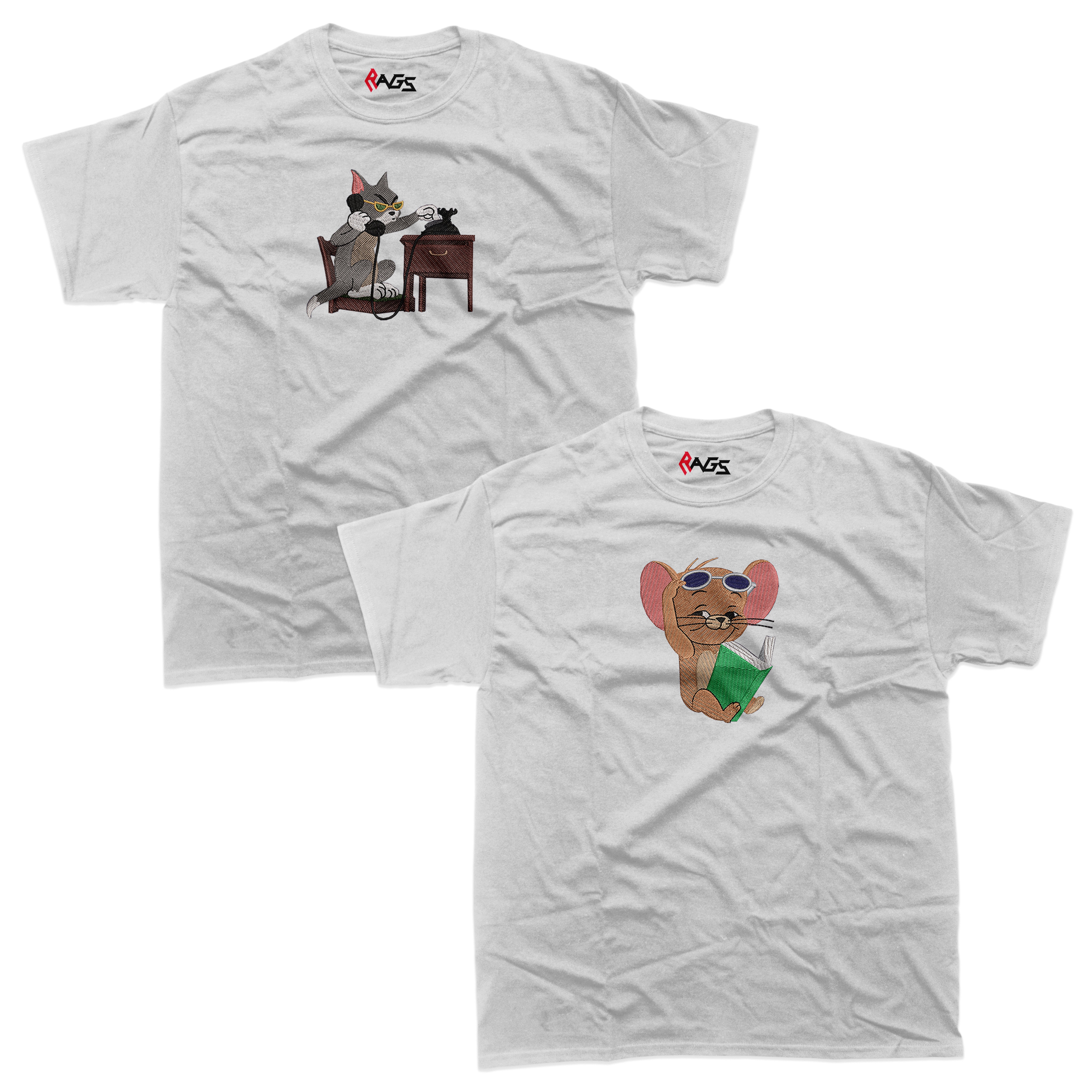 Couples Sets | T-shirts with Embroidered Tom & Jerry